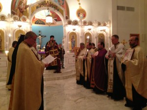 Clergy gathered for the Sunday of Orthodoxy Vespers